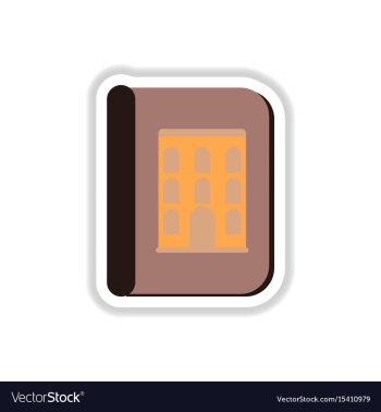 In paper sticker style book vector image In paper sticker style book vector image