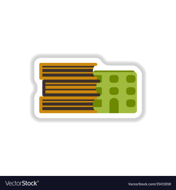 In paper sticker style book vector image In paper sticker style book vector image