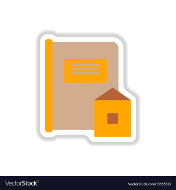 In paper sticker style book vector image In paper sticker style book vector image