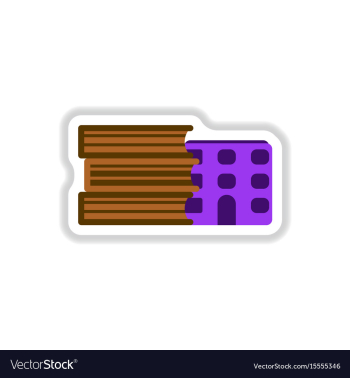 In paper sticker style book vector image In paper sticker style book vector image