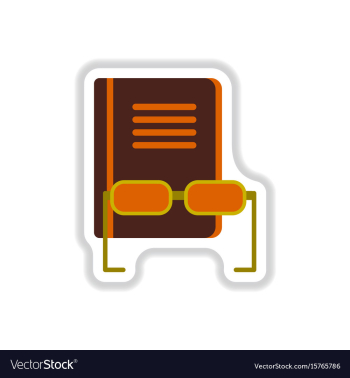 In paper sticker style book vector image In paper sticker style book vector image
