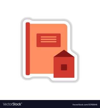 In paper sticker style book vector image In paper sticker style book vector image