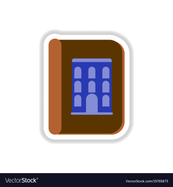 In paper sticker style book vector image In paper sticker style book vector image