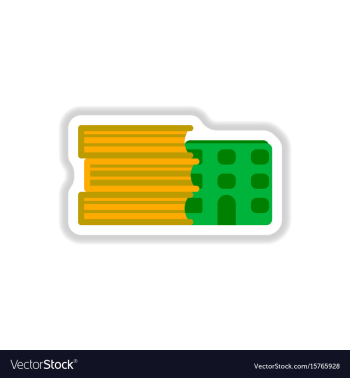 In paper sticker style book vector image In paper sticker style book vector image