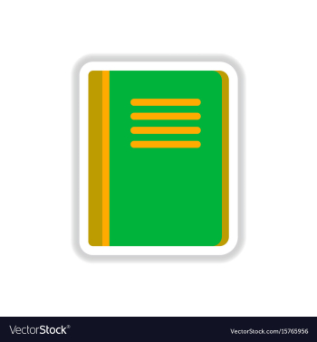 In paper sticker style book vector image In paper sticker style book vector image