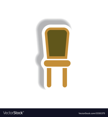 In paper sticker style chair vector image In paper sticker style chair vector image