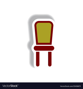 In paper sticker style chair vector image In paper sticker style chair vector image