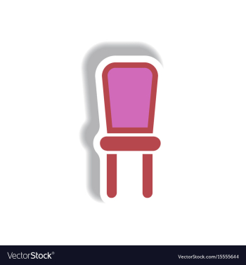 In paper sticker style chair vector image In paper sticker style chair vector image
