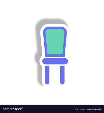In paper sticker style chair vector image In paper sticker style chair vector image