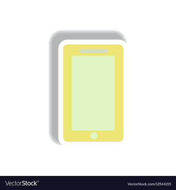 In paper sticker style phone vector image In paper sticker style phone vector image