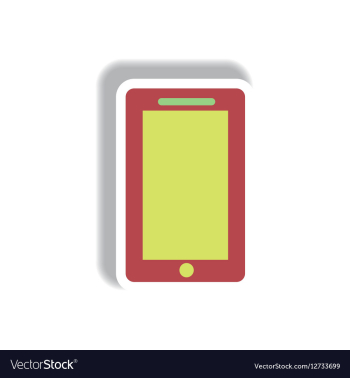 In paper sticker style phone vector image In paper sticker style phone vector image