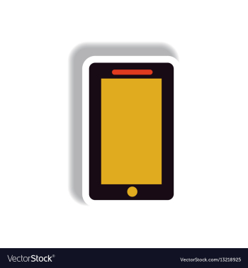 In paper sticker style phone vector image In paper sticker style phone vector image