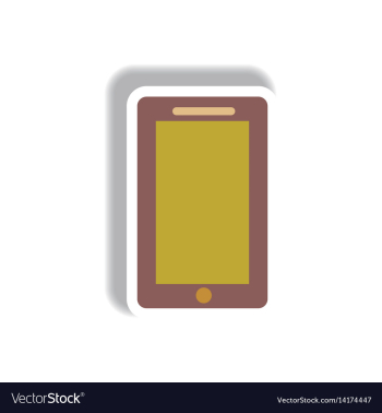 In paper sticker style phone vector image In paper sticker style phone vector image