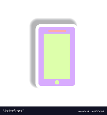 In paper sticker style phone vector image In paper sticker style phone vector image