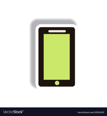 In paper sticker style phone vector image In paper sticker style phone vector image