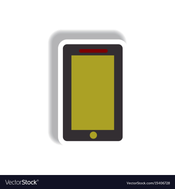 In paper sticker style phone vector image In paper sticker style phone vector image