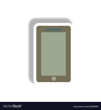 In paper sticker style phone vector image In paper sticker style phone vector image