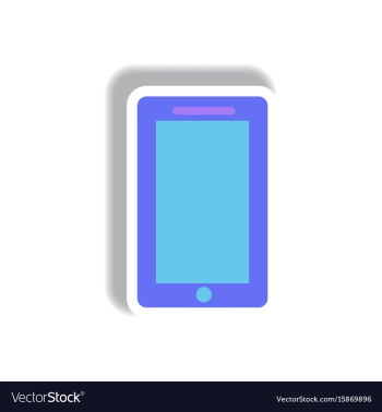 In paper sticker style phone vector image In paper sticker style phone vector image