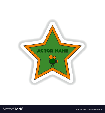 In paper sticker style star vector image