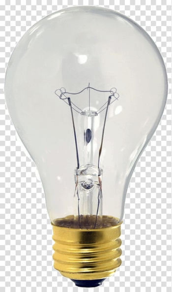 Incandescent light bulb A-series light bulb Edison screw Incandescence, light bulb material transparent background PNG clipart