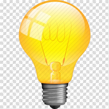 Incandescent light bulb Cartoon, Cartoon light bulb transparent background PNG clipart