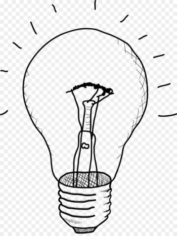 Incandescent light bulb Drawing Sketch - Hand-painted vector bulb 