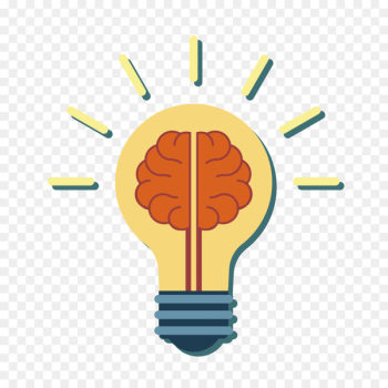 Incandescent light bulb Human brain - Vector brain inspiration 