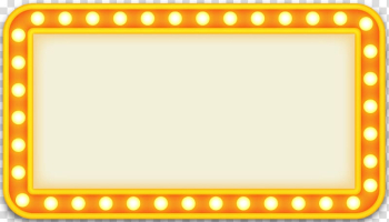Incandescent light bulb Neon lamp Lighting, Orange neon signs, gold and yellow neon signage frame transparent background PNG clipart