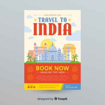 India travel flyer template