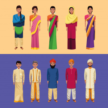Indian group of india cartoon Free Vector Indian group of india cartoon Free Vector