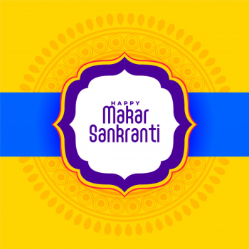 Indian happy makar sankranti festival yellow Free Vector