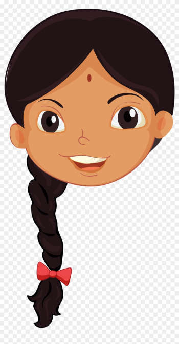 Indian People Girl Clip Art - Indian Girl Face Cartoon