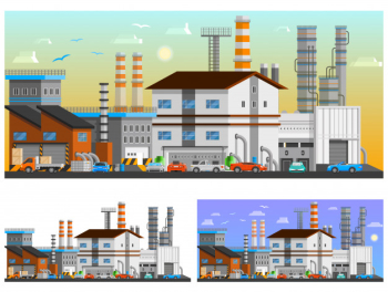 Industrial buildings orthogonal compositions set Industrial buildings orthogonal compositions set