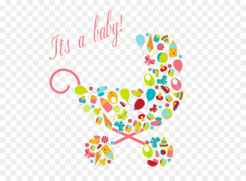 Infant Baby shower Mother Baby announcement Illustration - Baby consisting of baby car 