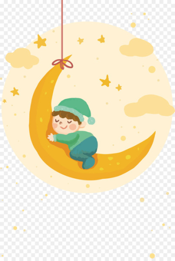 Infant Child Moon - Cartoon moon sleep Infant Child Moon - Cartoon moon sleep