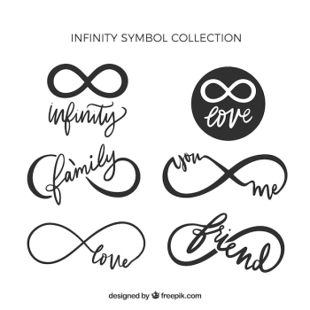 Infinity symbol with word collection Infinity symbol with word collection