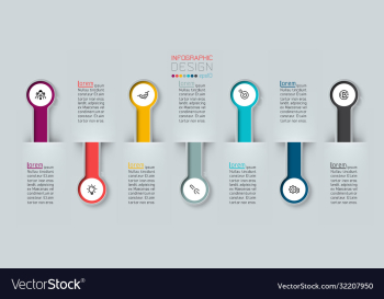 infographic 3d long circle label infograph