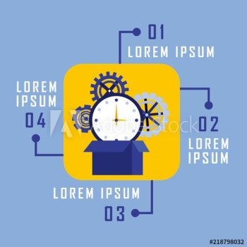 infographic business flowchart clock gear work infographic business flowchart clock gear work