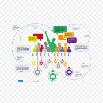 Infographic Chart Timeline - Vector silhouette figures infographic 