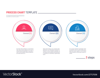Infographic process chart template three vector image Infographic process chart template three vector image