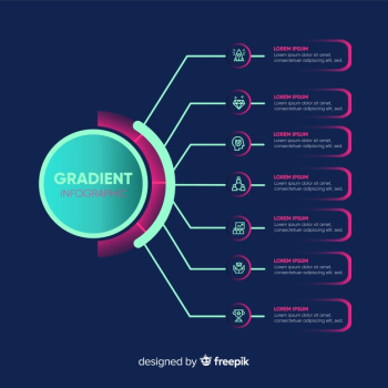 Infographic template in gradient style Free Vector