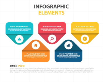 Infographic template with five infographic elements