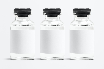 Injection glass bottles with blank white label Injection glass bottles with blank white label