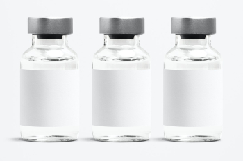 Injection glass vials with blank white label Injection glass vials with blank white label
