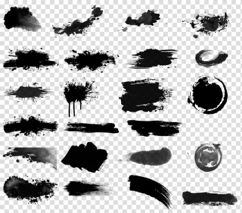Ink brush Drawing Inker, Black ink watercolor brush transparent background PNG clipart