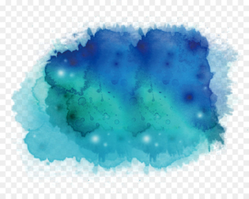Ink wash painting Watercolor painting Blue Teal Illustration - Green watercolour 