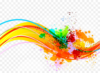 Ink Watercolor painting - Dynamic color lines Ink Watercolor painting - Dynamic color lines