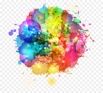 Ink Watercolor painting - Round color ink graffiti Ink Watercolor painting - Round color ink graffiti