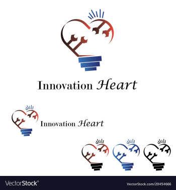 Innovation heart logo vector image Innovation heart logo vector image