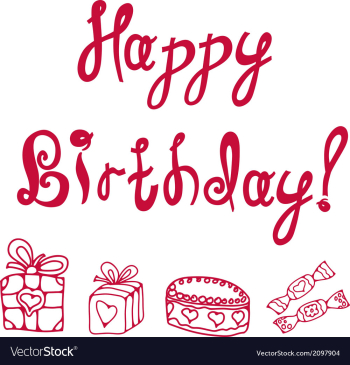 Inscription happy birthday vector image Inscription happy birthday vector image
